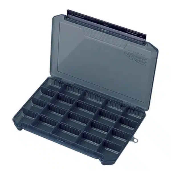 Meiho VS-3020ND Köderbox, Tacklebox mit mehreren Fächern und transparentem Deckel für Angelzubehör, robustes Kunststoffdesign